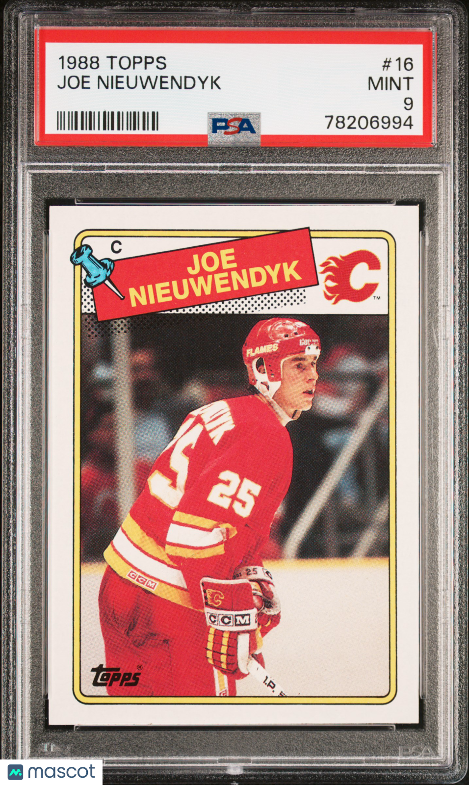 Joe Nieuwendyk 1988 Topps Rookie RC Calgary Flames #16 PSA 9