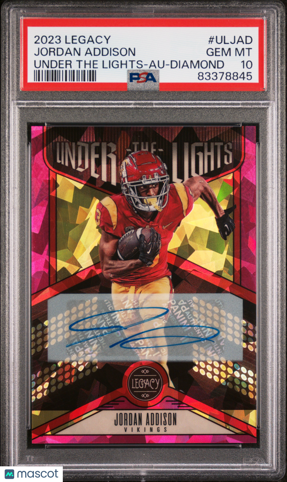Jordan Addison 2023 Legacy Auto Autograph RC USC Trojans 2/10 PSA 10
