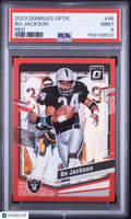 Bo Jackson 2023 Optic Red Prizm Oakland Raiders 14/99 #95 PSA 9
