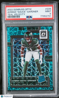 Sauce Gardner 2022 Optic Rated Rookie Teal Velocity RC New York Jets PSA 9