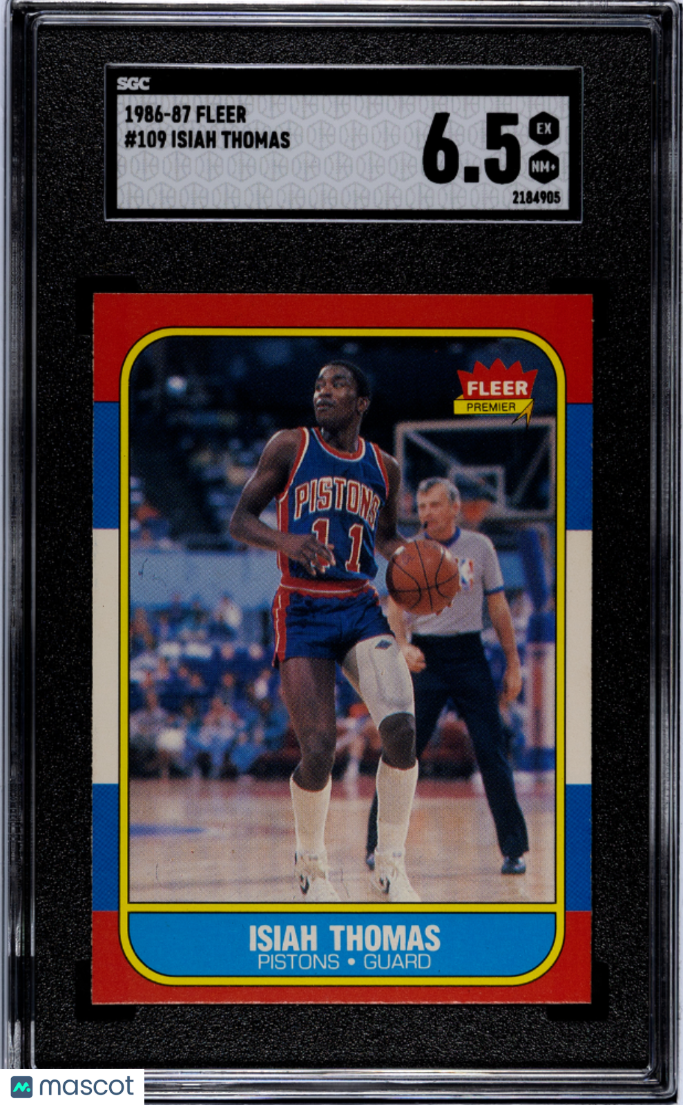 Isiah Thomas 1986-87 Fleer Rookie RC Detroit Pistons #109 SGC 6.5