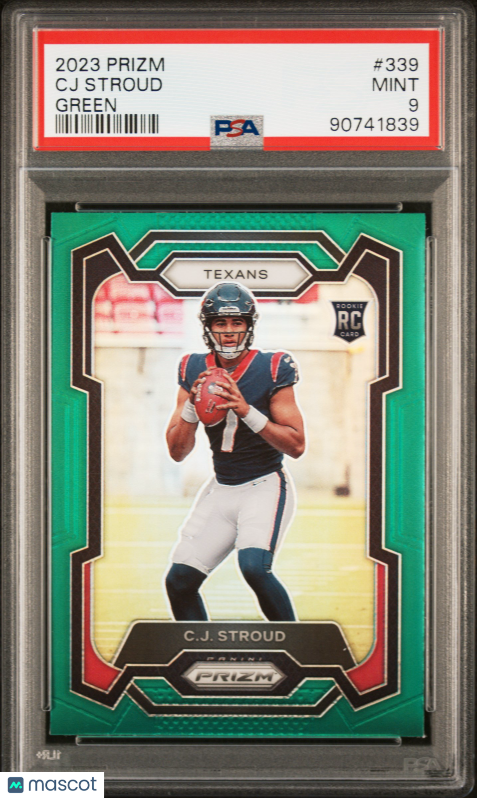 CJ Stroud 2023 Panini Prizm Green Prizm Rookie RC Houston Texans #339 PSA 9