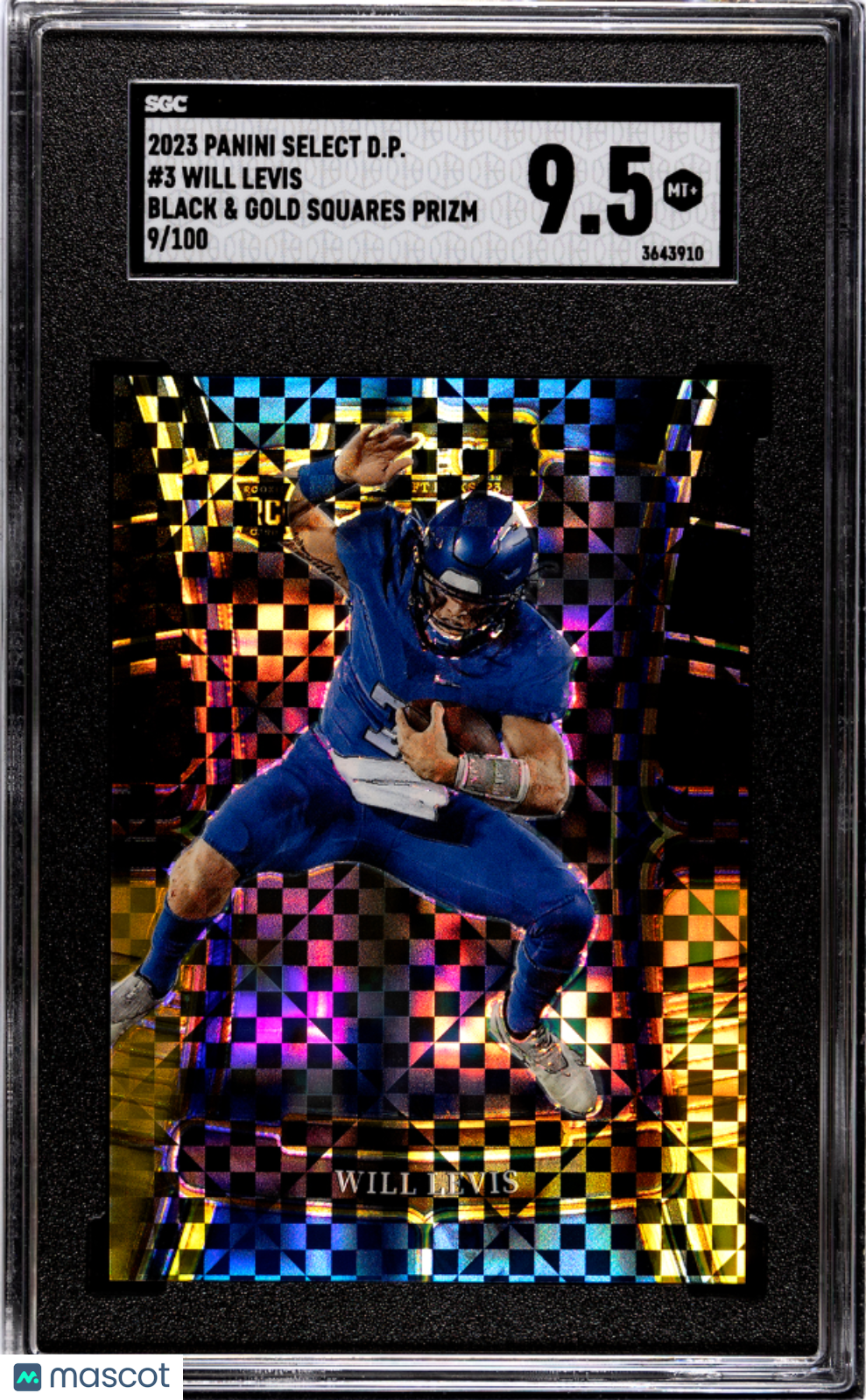 Will Levis 2023 Select Draft Black & Gold Squares RC Kentucky 9/100 SGC 9.5