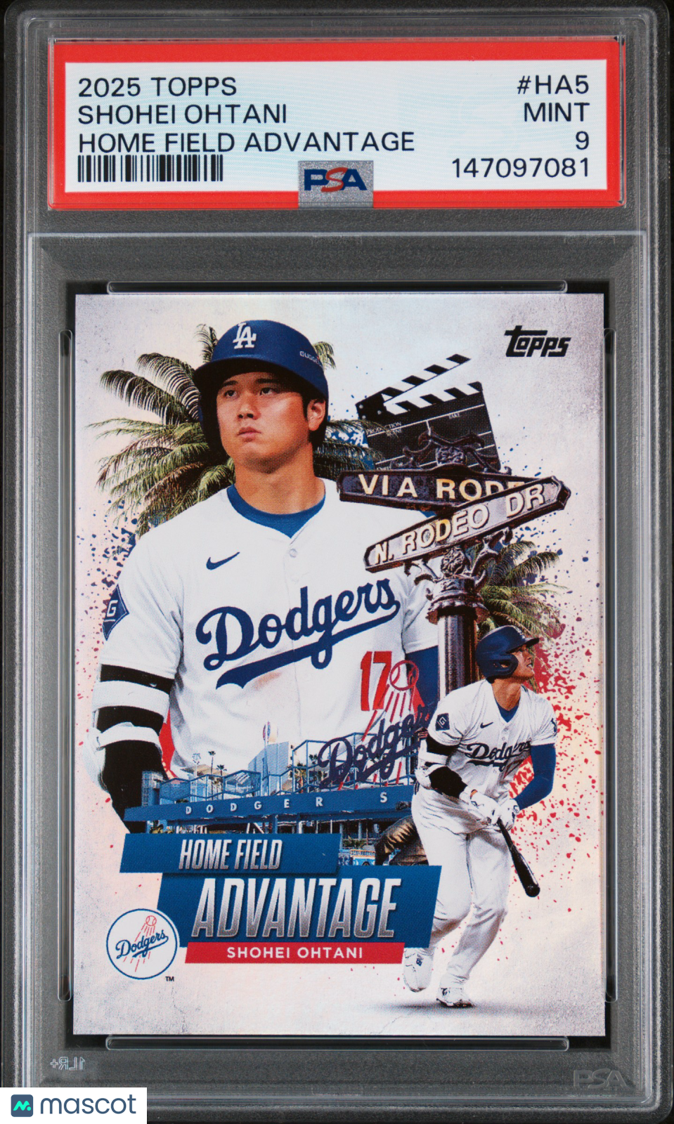 Shohei Ohtani 2025 Topps Home Field Advantage CASE HIT SSP LA Dodgers PSA 9