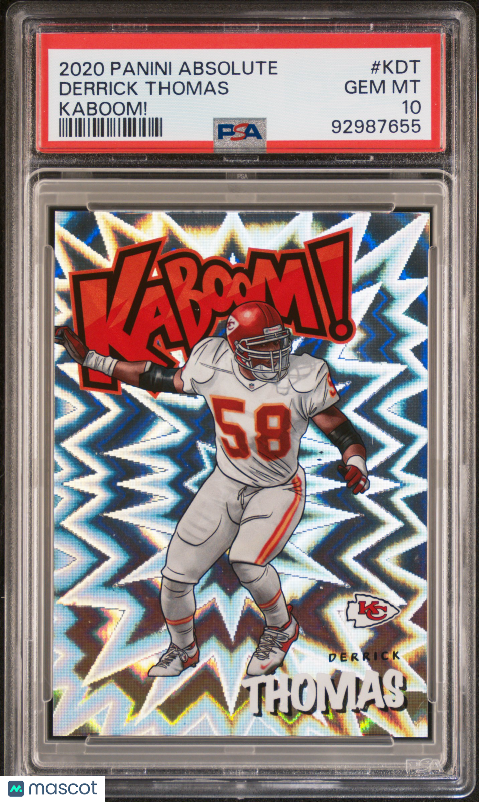 Derrick Thomas 2020 Absolute KABOOM! CASE HIT Kansas City Chiefs PSA 10