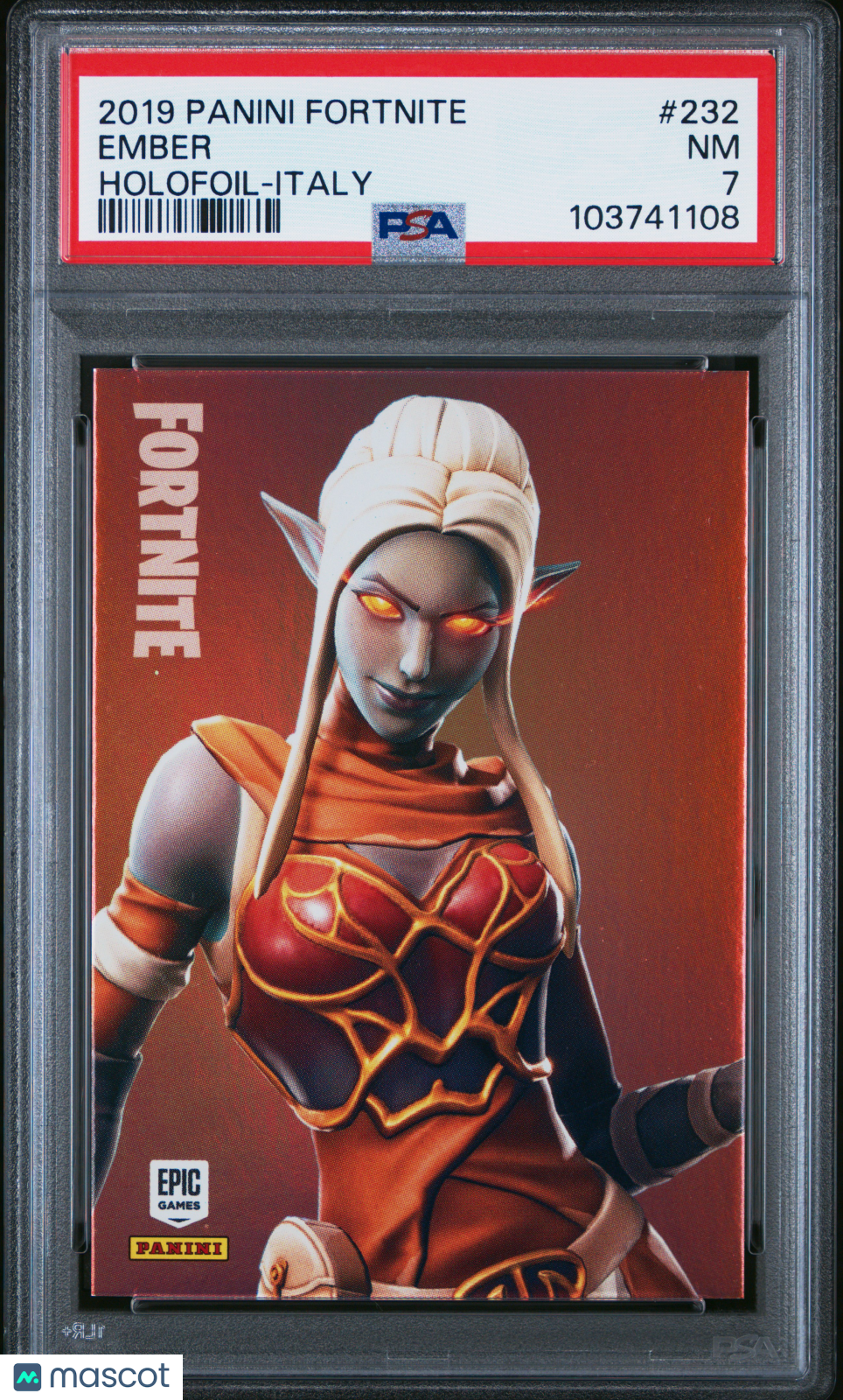 Ember 2019 Panini Fortnite Italy Holofoil #232 PSA 7
