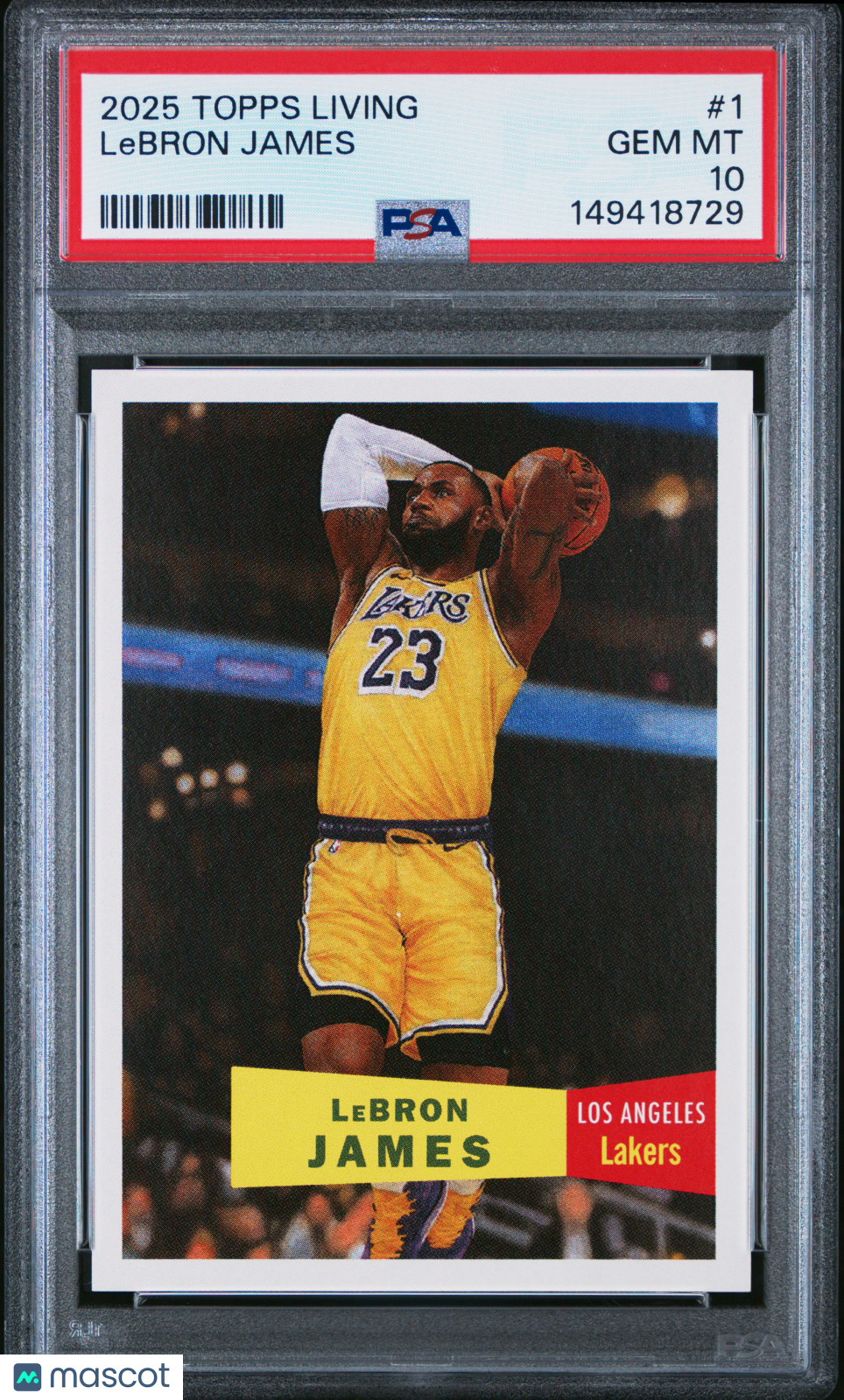 LeBron James 2025 Topps Living Card Los Angeles Lakers #1 PSA 10
