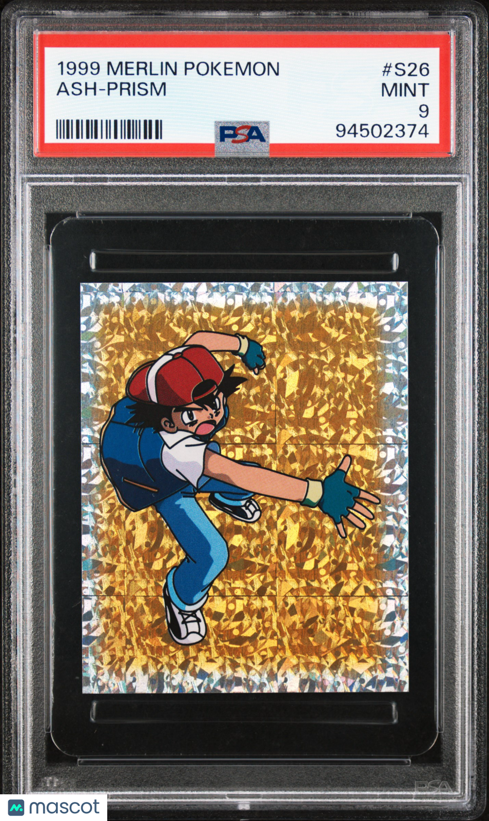 Ash 1999 Merlin Pokemon Prism #S26 PSA 9