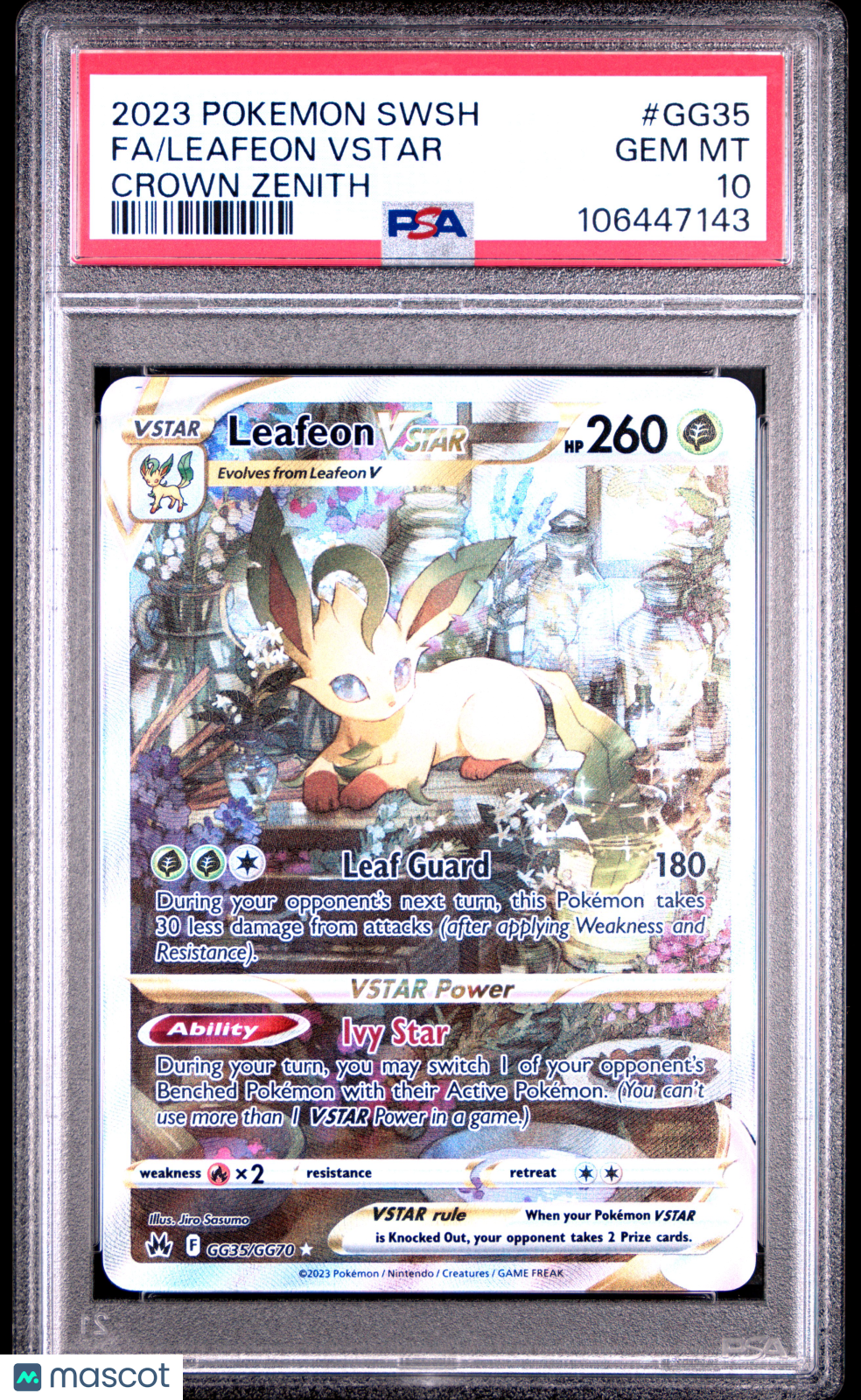 Leafeon VSTAR 2023 Pokemon Sword And Shield  Crown Zenith Fa PSA 10 #GG35