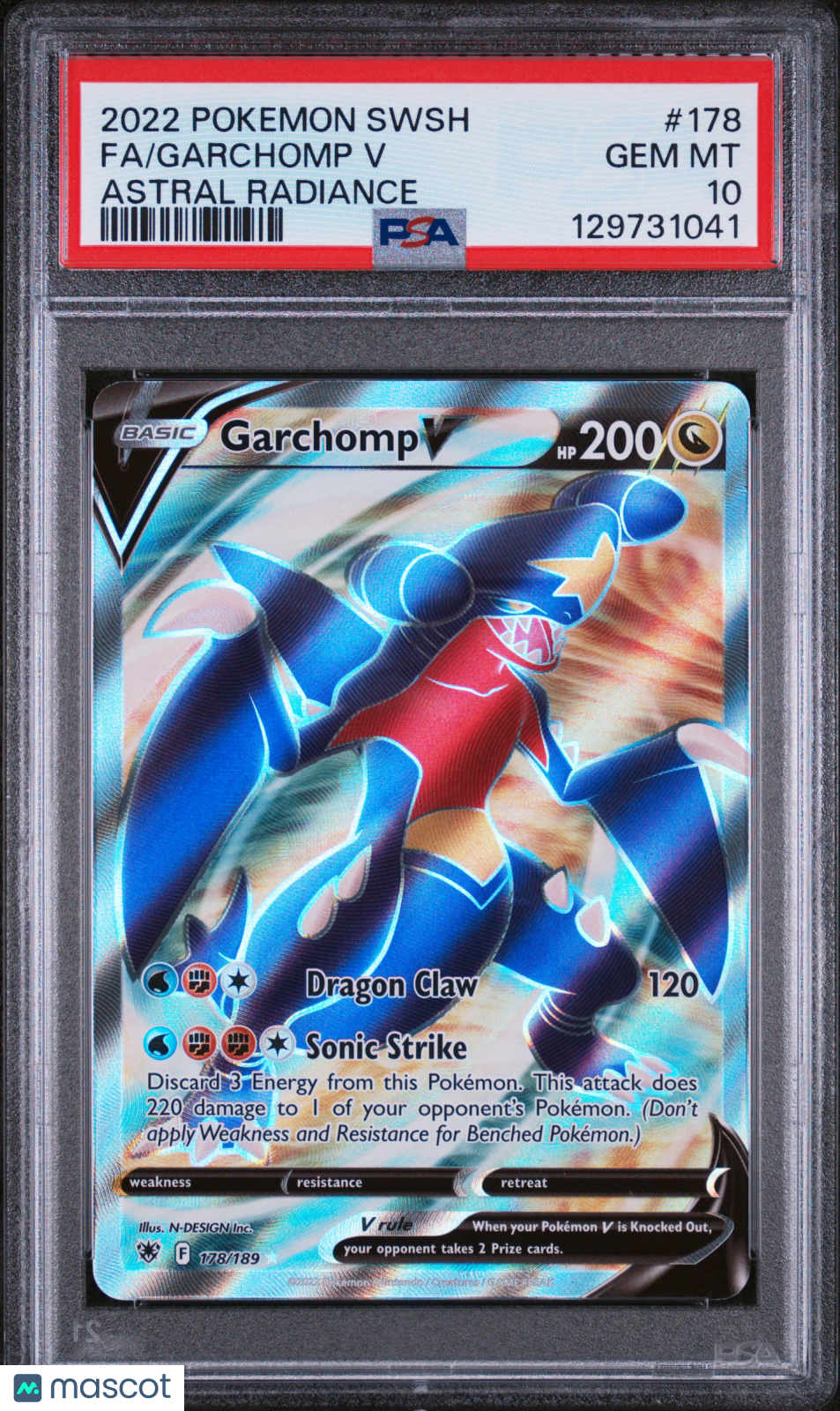 Garchomp V Pokemon Sword & Shield Astral Radiance Astral Radiance Fa PSA 10 #178