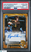 Ryan Wideman 2025 Bowman Chrome 1st Auto Autograph GOLD Wave 18/50 Padres PSA 10