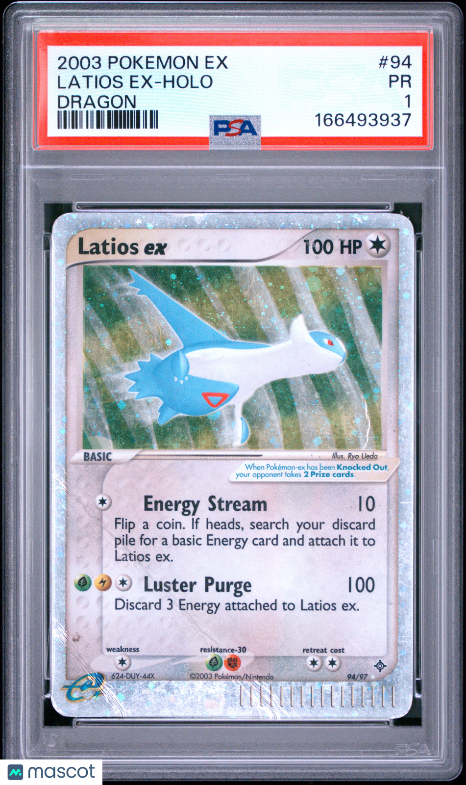 Latios EX 2003 Pokemon EX Dragon Holo Dragon PSA 1 #94