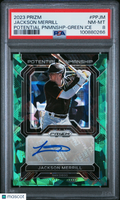 Jackson Merrill 2023 Panini Prizm Potential Penmanship Pnmnshp Green Ice PSA 8