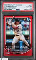 Luke Keaschall 2025 Bowman Chrome RED Refractor RC Rookie Twins 1/5 PSA 10