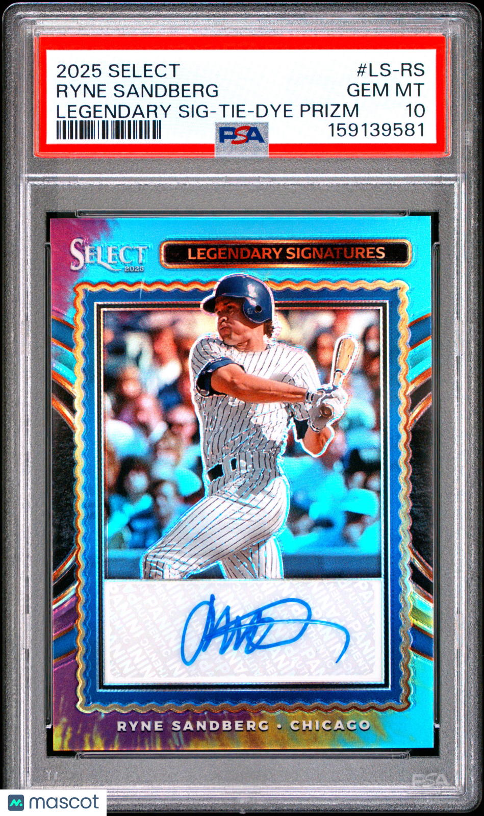 Ryne Sandberg 2025 Select Tie Dye Auto Autograph 24/25 Cubs PSA 10