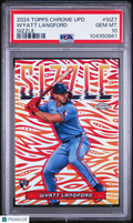 Wyatt Langford 2024 Topps Chrome Update Sizzle SSP CASE HIT Rangers PSA 10