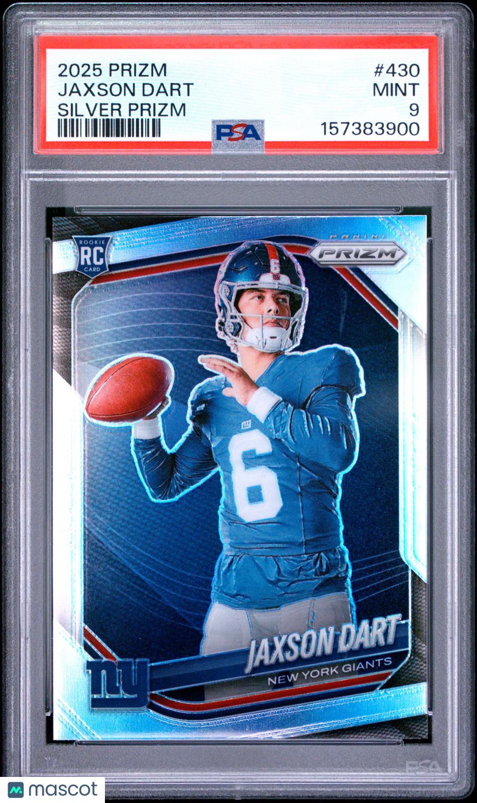 Jaxson Dart 2025 Prizm Silver Variation Rookie RC New York Giants #430 PSA 9