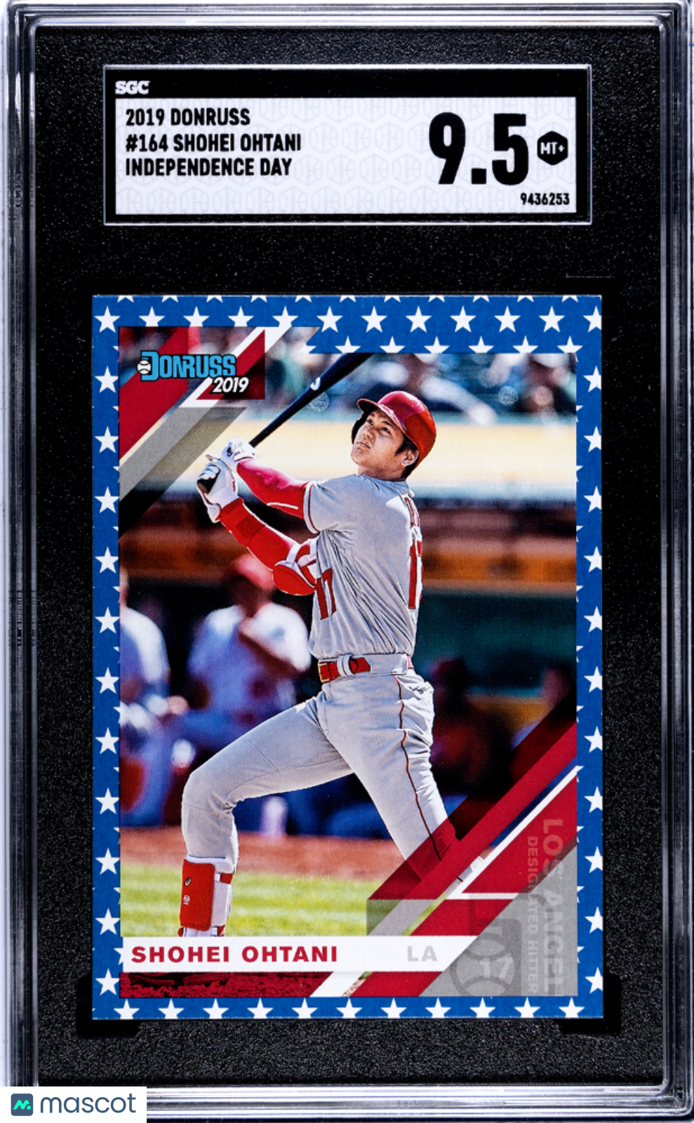 Shohei Ohtani 2019 Donruss Independence Day Los Angeles Angels SGC 9.5