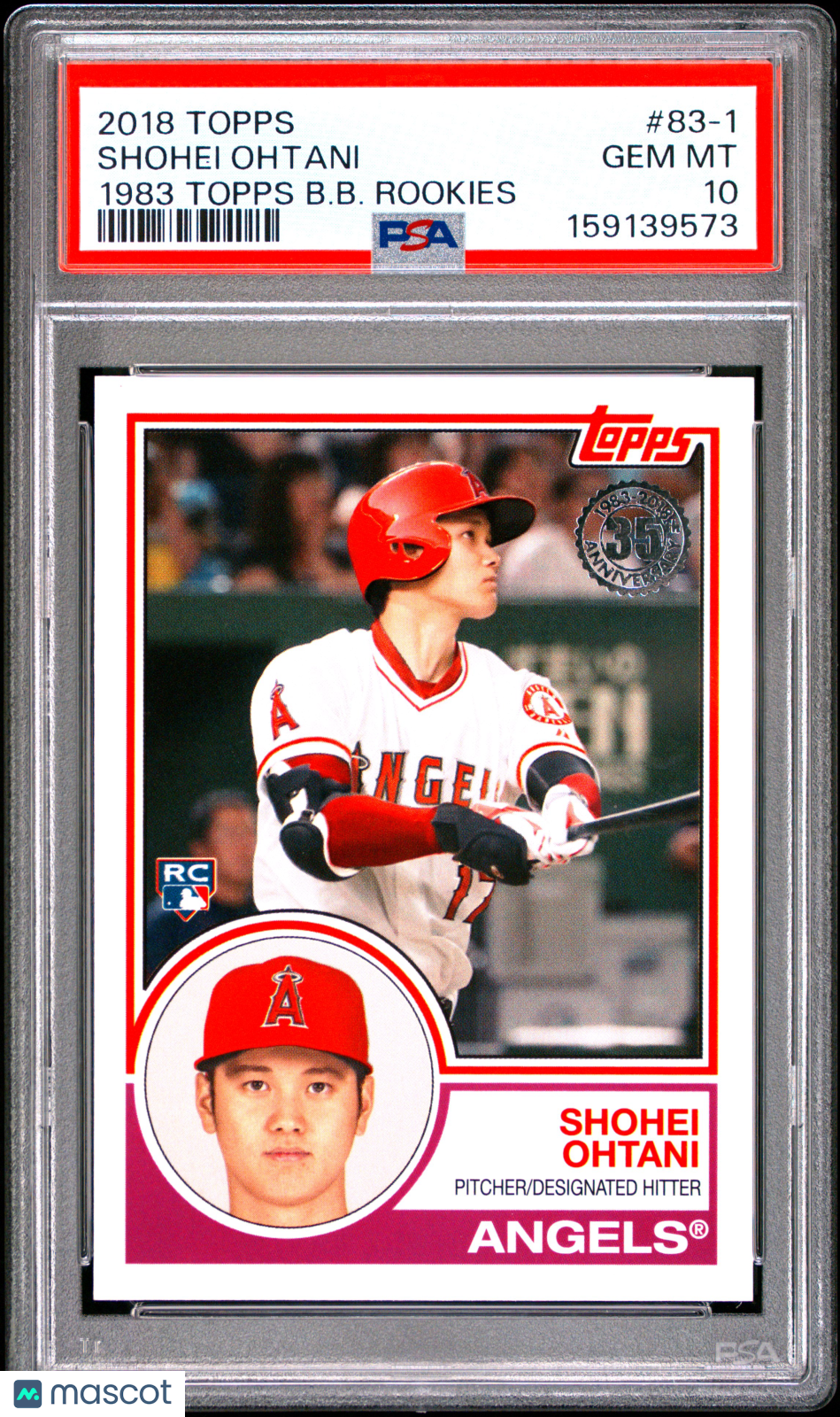Shohei Ohtani 2018 Topps '83 Rookie RC Los Angeles Angels #831 PSA 10