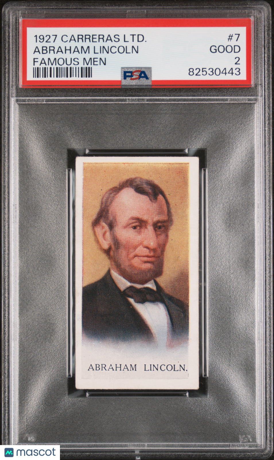 Abraham Lincoln 1927 Carreras LTD. Famous Men President #7 PSA 2