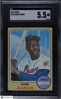 Hank Aaron 1968 Topps Card Atlanta Braves #110 SGC 5.5
