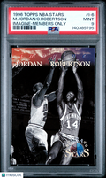 Michael Jordan Oscar Robertson 1996 Topps NBA Stars Imagine Members Only PSA 9