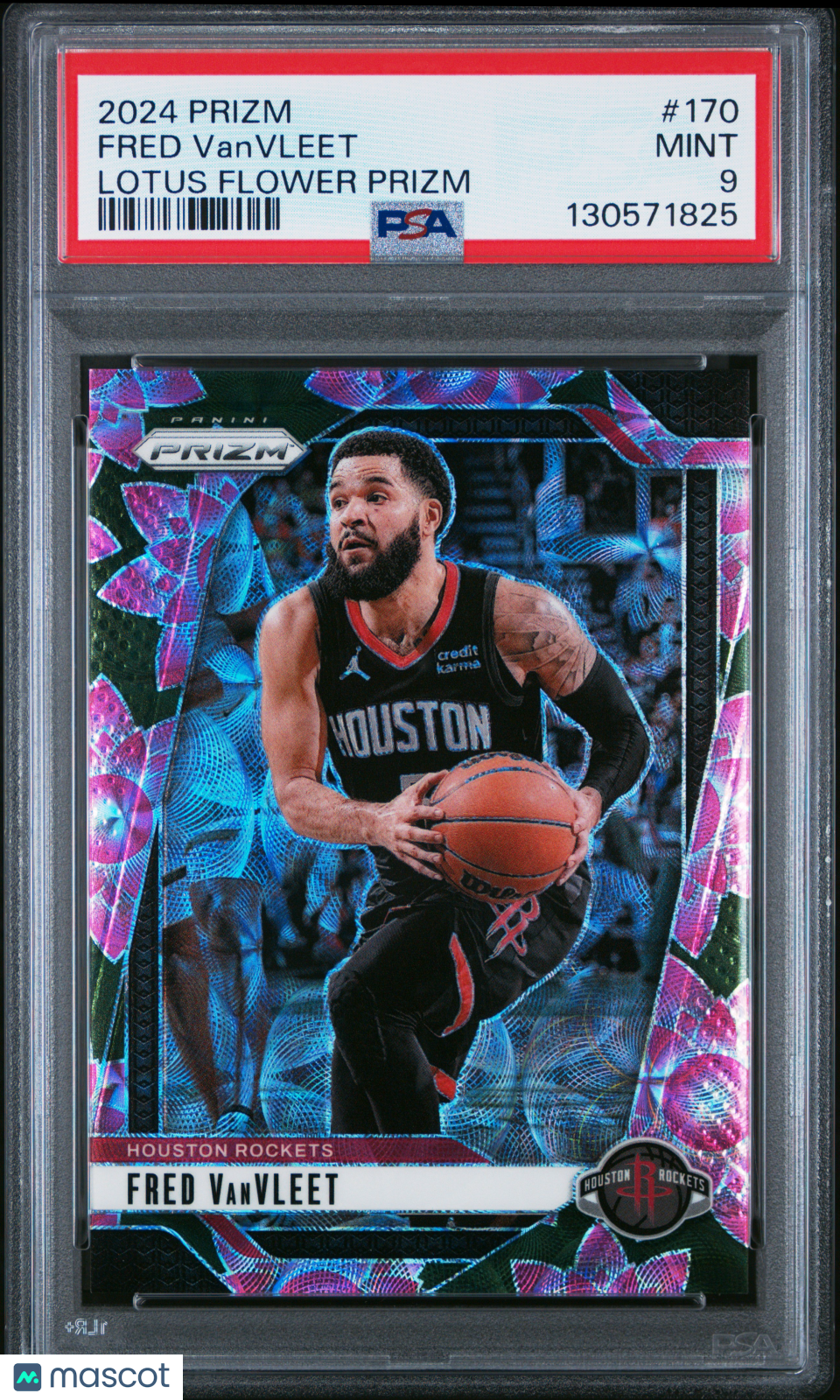Fred Vanvleet 2024-25 Prizm Lotus Flower SSP Houston Rockets 16/18 PSA 9