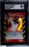 James Wood 2025 Topps Stadium Club Emergency Auto Autograph RC Nationals SGC 9