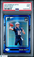 Drake Maye 2024 Optic Rated Rookie Blue Hyper RC New England Patriots #229 PSA 9