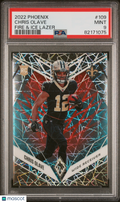 Chris Olave 2022 Phoenix Fire & Ice Lazer Rookie RC Saints 44/50 PSA 9