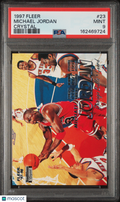 Michael Jordan 1997 Fleer Crystal Chicago Bulls #23 PSA 9