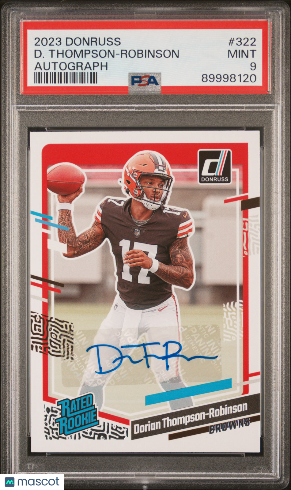 Dorian Thompson-Robinson 2023 Donruss Auto Autograph RC Browns PSA 9