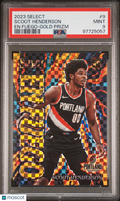 Scoot Henderson 2023-24 Select EN Fuego GOLD Prizm RC Trail Blazers 2/10 PSA 9