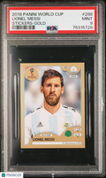 Lionel Messi 2018 Panini World Cup Stickers GOLD FC Barcelona #288 PSA 9