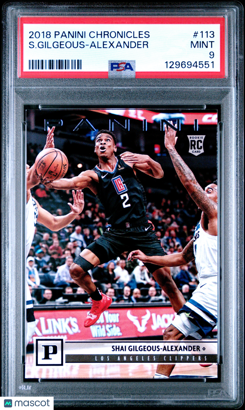 Shai Gilgeous-Alexander 2018-19 Chronicles Rookie RC OKC Thunder #113 PSA 9