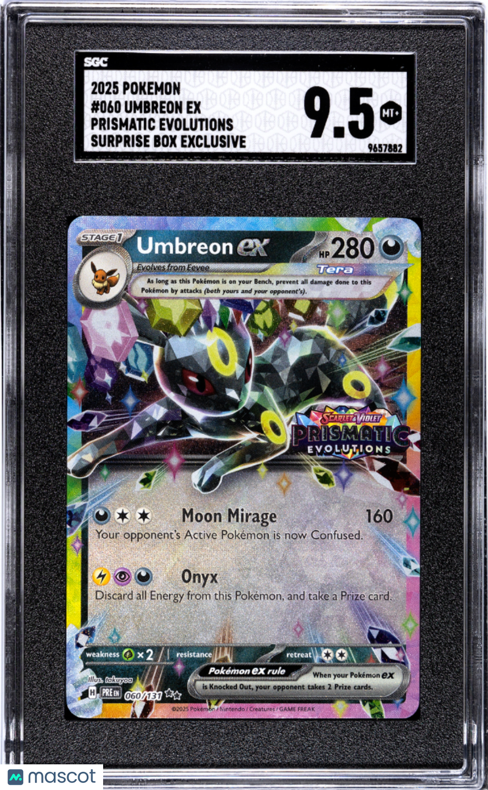 Umbreon EX 2025 Pokemon Prismatic Evolutions SGC 9.5 #060