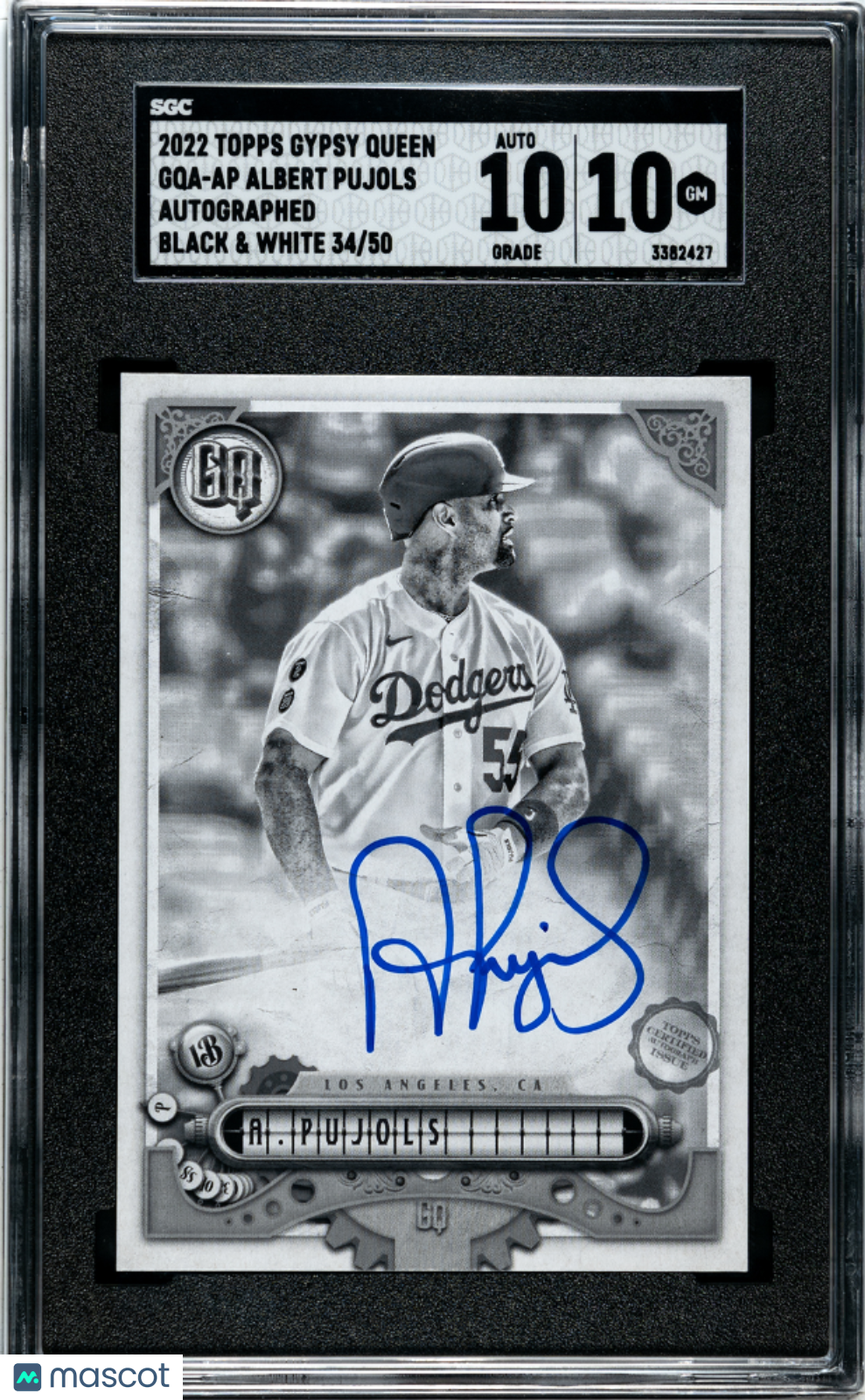 Albert Pujols 2022 Topps Gypsy Queen Auto Autograph Cardinals 34/50 SGC 10