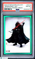 Vader 2023 Topps Star Wars Galaxy Visions Reimagined Art Green 53/99 PSA 8