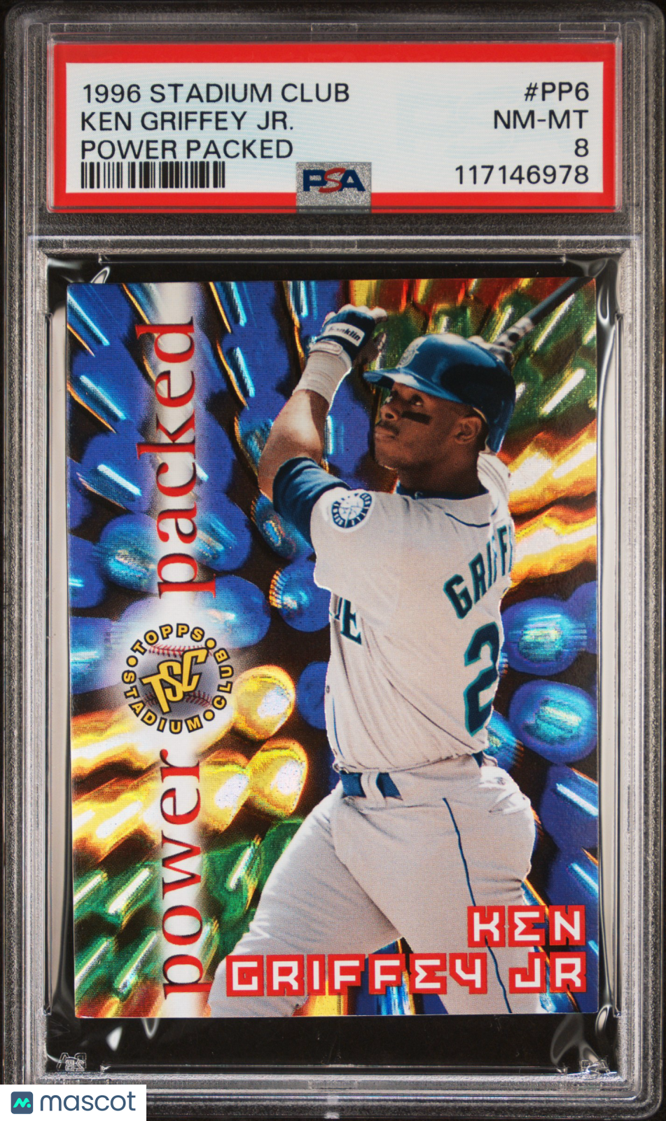 Ken Griffey JR. 1996 Stadium Club Power Packed Seattle Mariners #PP6 PSA 8