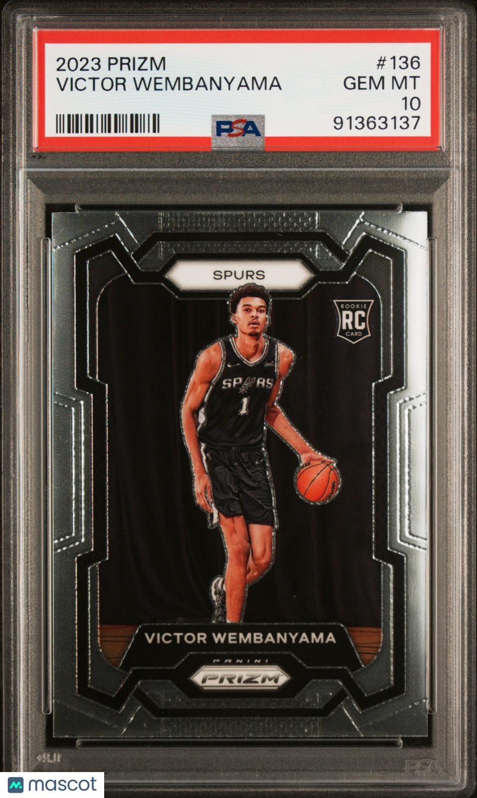 Victor Wembanyama 2023-24 Prizm Rookie RC San Antonio Spurs #136 PSA 10