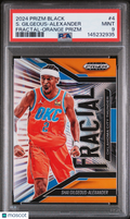 Shai Gilgeous-Alexander 2024 Prizm Black Fractal Orange Thunder 10/49 PSA 9
