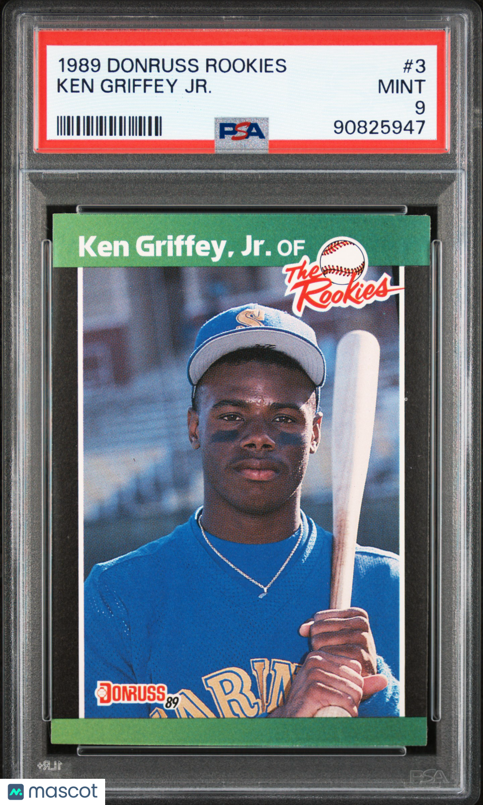 Ken Griffey Jr. 1989 Donruss The Rookies RC Seattle Mariners #3 PSA 9