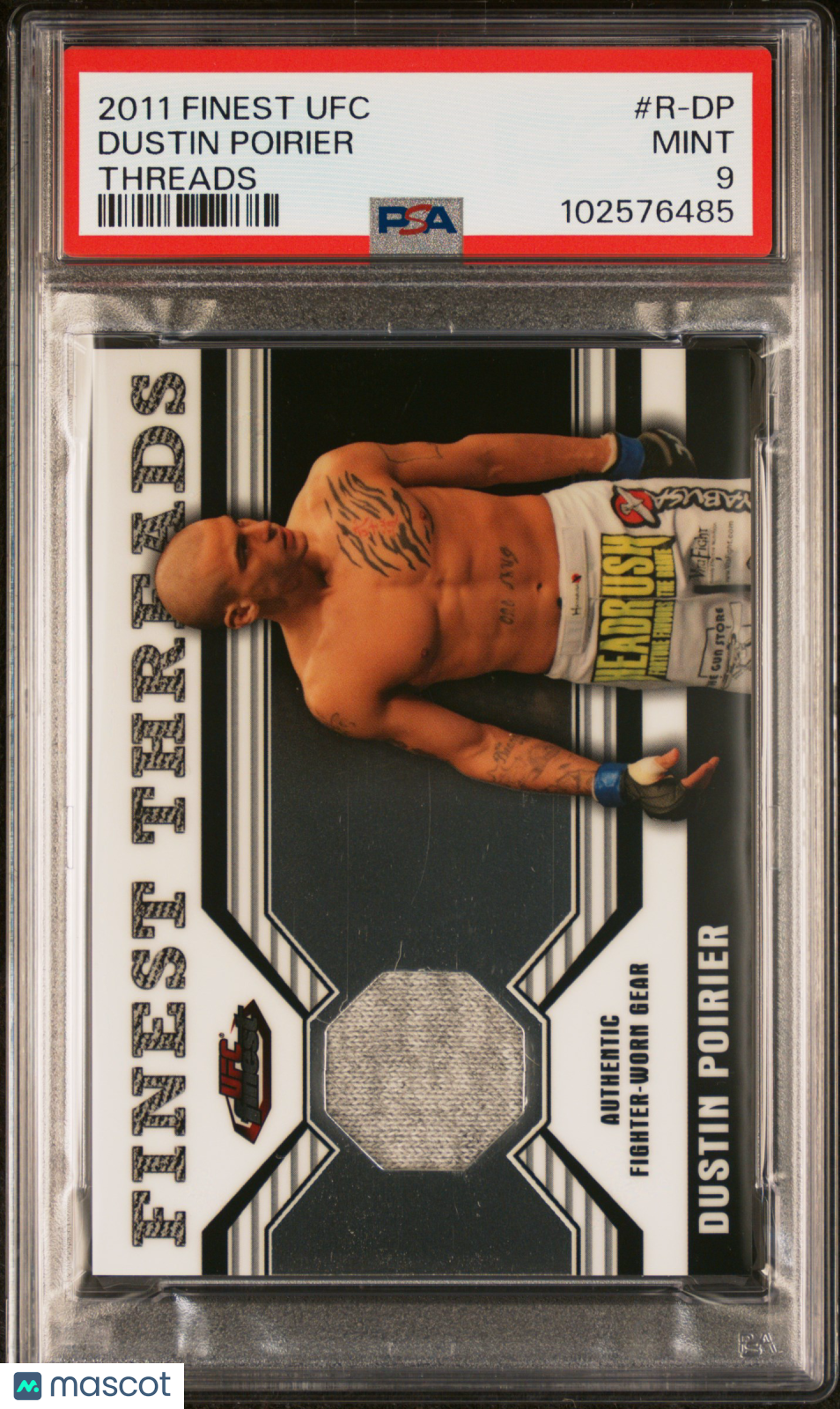 Dustin Poirier 2011 Finest UFC Relic Patch Rookie RC MMA PSA 9