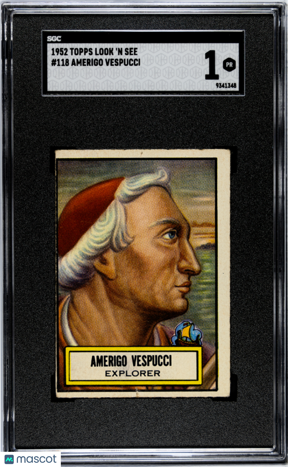 Amerigo Vespucci 1952 Topps Look 'n See #118 SGC 1