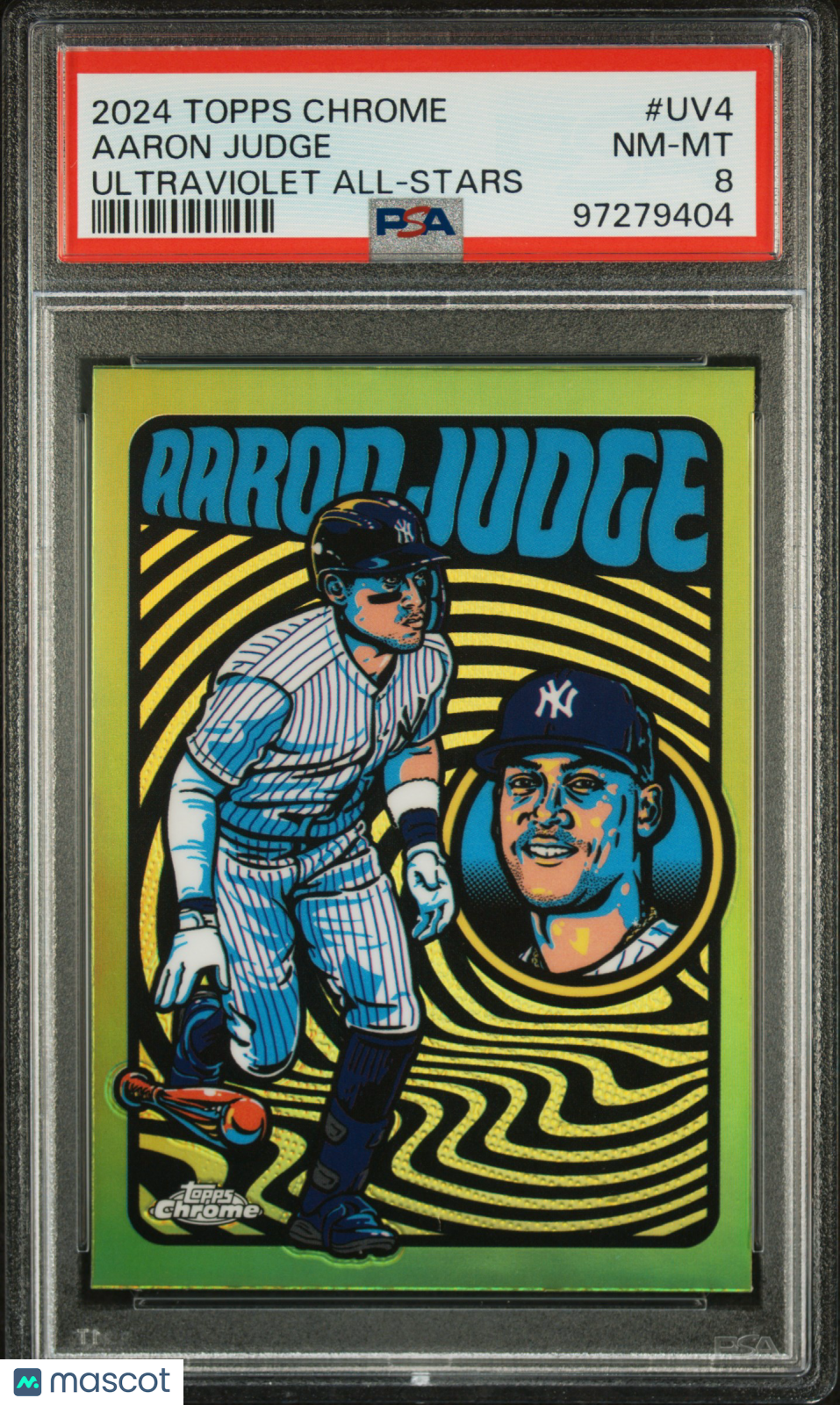 Aaron Judge 2024 Topps Chrome Ultraviolet All-Stars SSP CASE HIT Yankees PSA 8