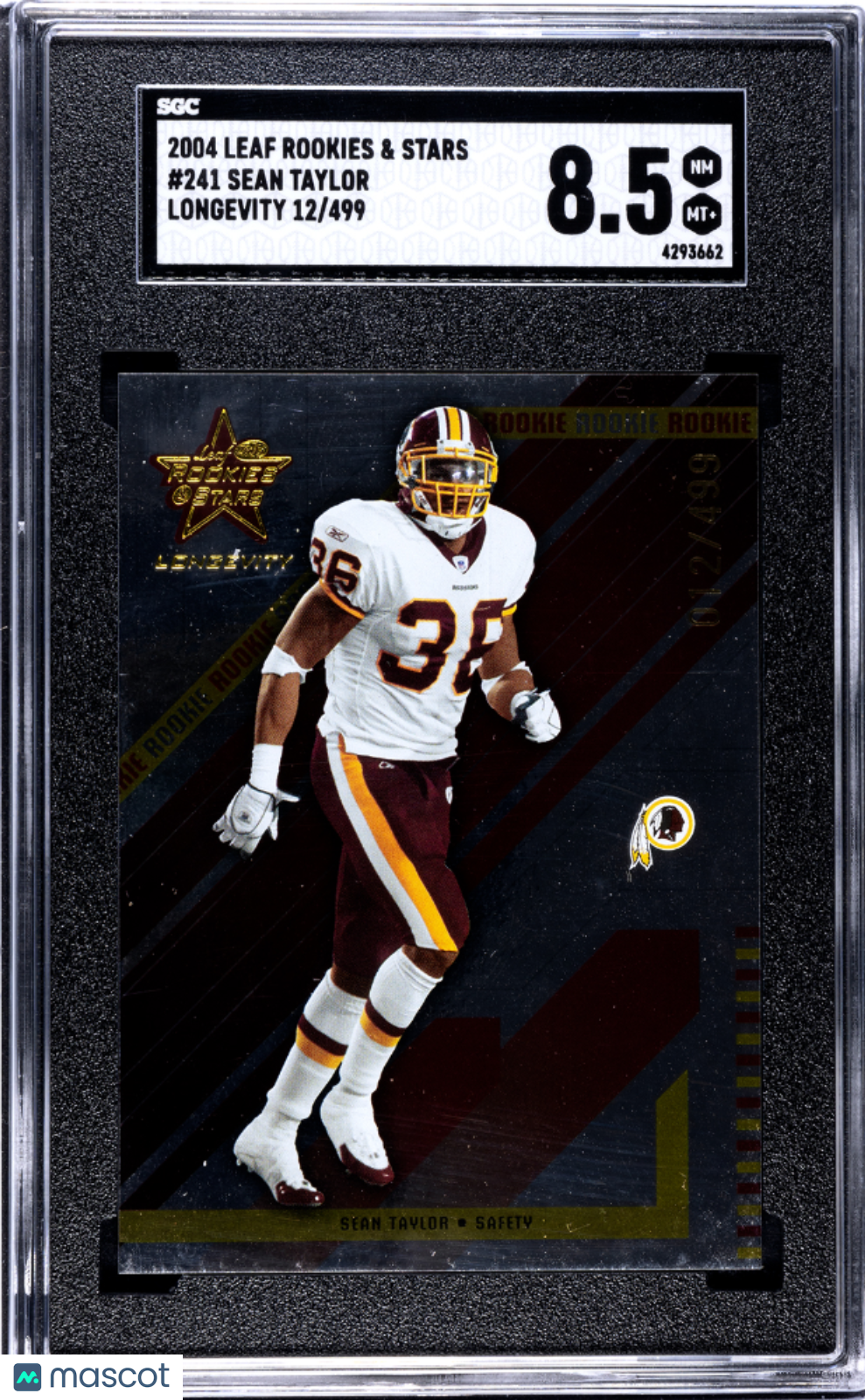 Sean Taylor 2004 Leaf Rookies & Stars Longevity Rookie RC 12/499 SGC 8.5