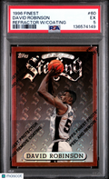 David Robinson 1996 Finest Refractor W Coating San Antonio Spurs #60 PSA 5