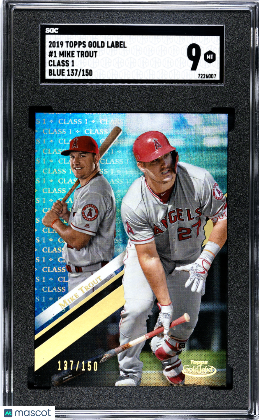Mike Trout 2019 Topps Gold Label Class 1 Blue Los Angeles Angels 137150 SGC 9