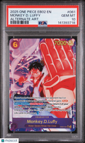 Monkey D. Luffy 2025 One Piece Extra Booster 25th Alternate Art PSA 10 #061