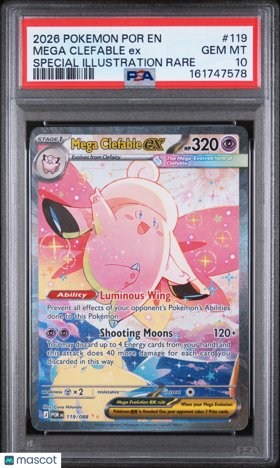 Mega Clefable EX 2026 Pokemon Perfect Order SIR PSA 10 #119
